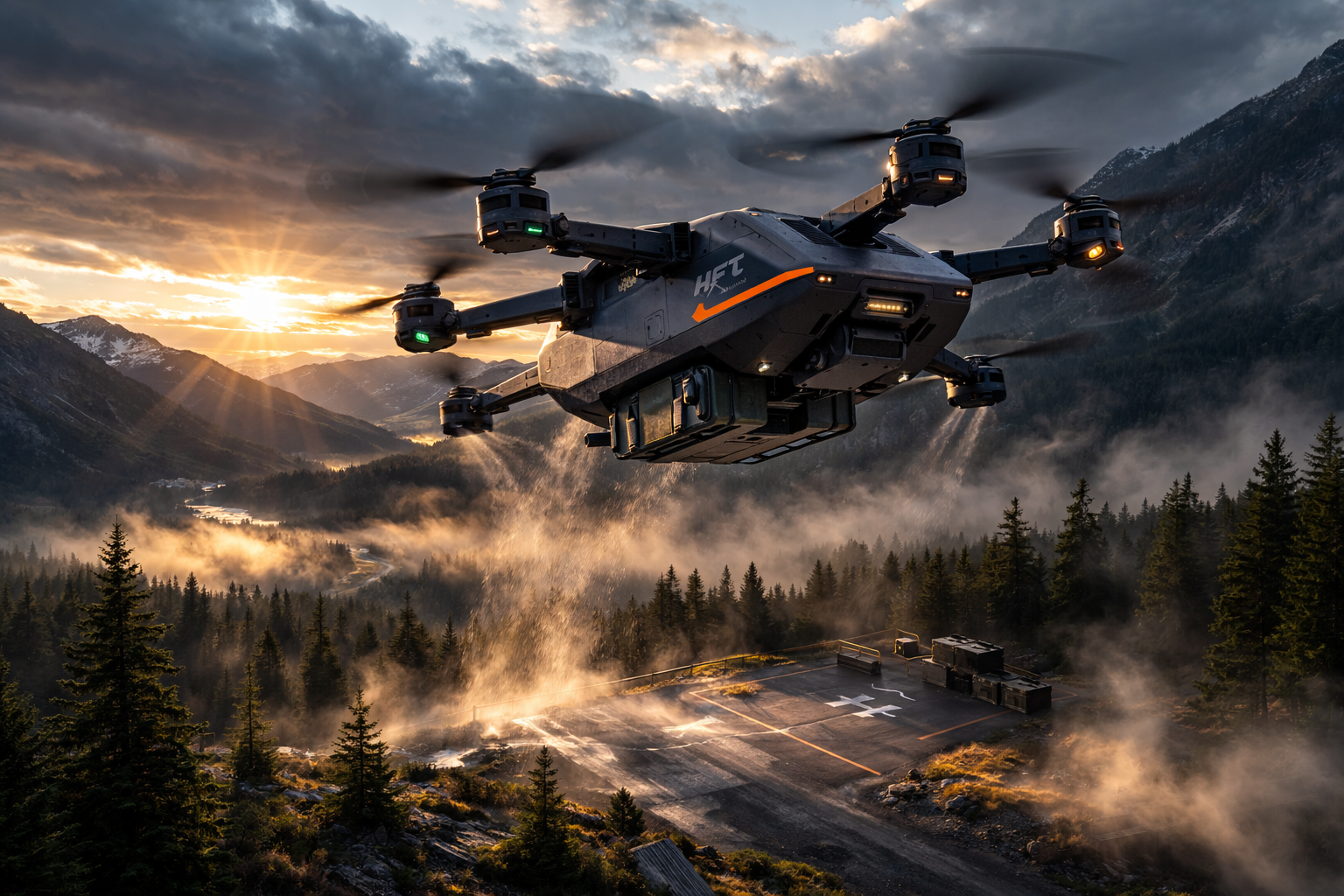 HERCULES autonomous heavy-lift VTOL on mountain resupply mission