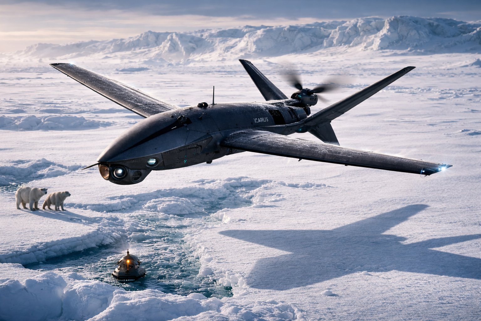 ICARUS Voyager coordinating with underwater buoy in Arctic environment