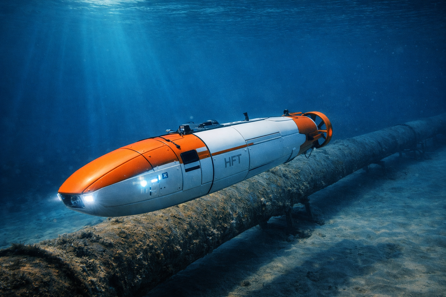 ATLANTIS autonomous underwater vehicle inspecting subsea pipeline