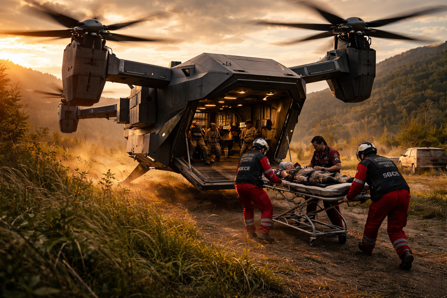 HERCULES VTOL delivering emergency supplies